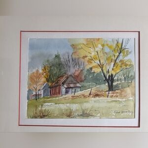 Autumn Water Color Painting Framed